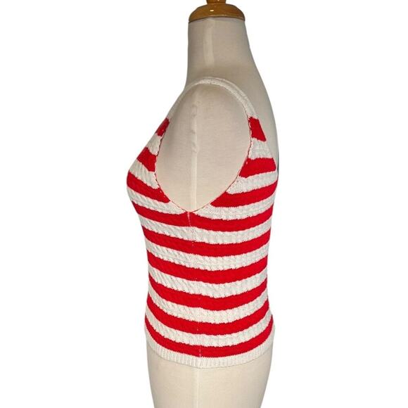 Moon & Madison American Flag Knit Tank Top Red White Blue Breathable Size Small - Picture 3 of 9